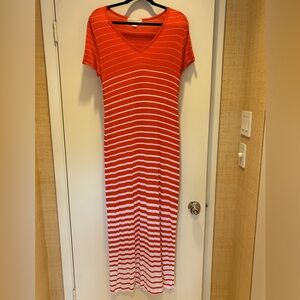 MICHAEL Michael Kors Maxi Dress Bright Orange and White Stripes